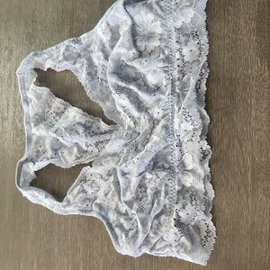 Victoria's Secret Lace Razor Back Bralette in Soft Blue